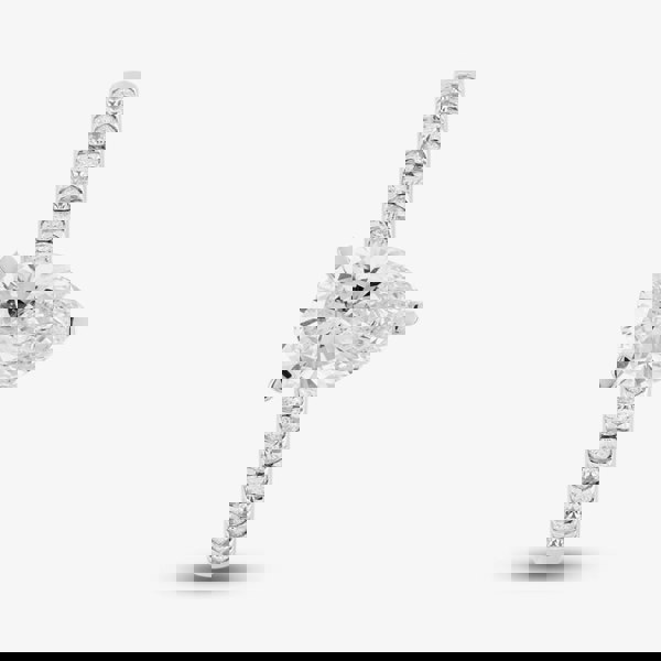 T. H. Baker 9ct White Gold Certified Lab Grown 1.20ct Pear & Brilliant Cut Diamond Shoulder Set Solitaire Ring LGR35522-120 (WG)