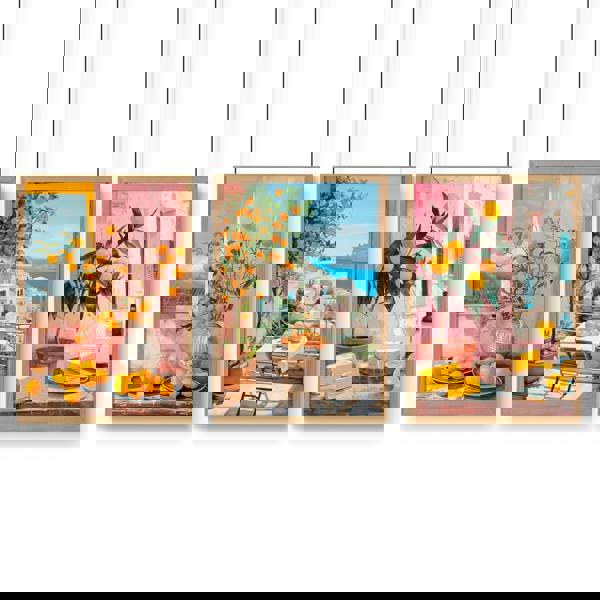 Large Canvas For Living Room | Set of 3 Italian Lifestyle Wall art Prints