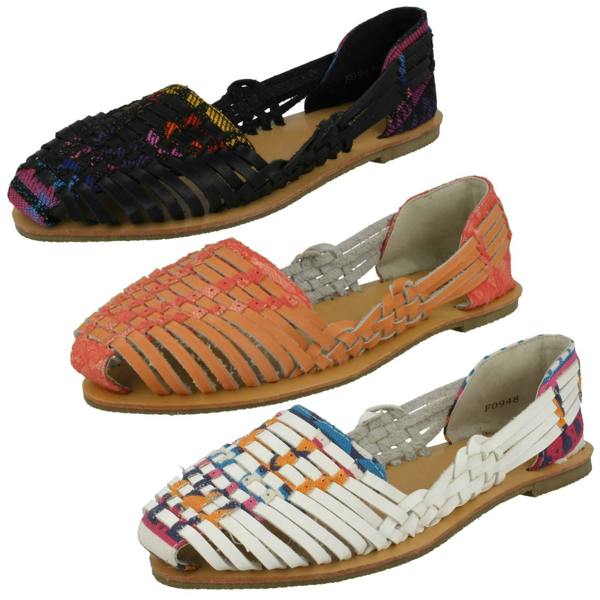 Savannah Ladies Savannah Flat Weave Ballerinas