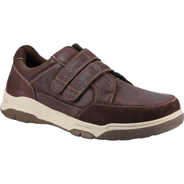 Hush Puppies Mens Fabian Leather Double Strap Shoes - Brown