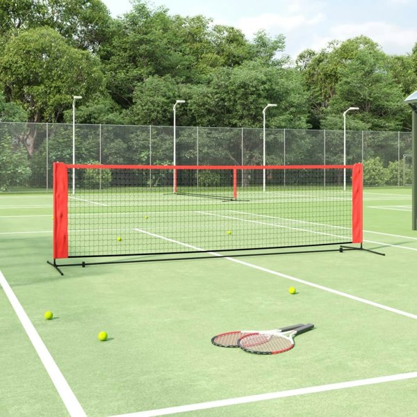 Berkfield Tennis Net Black and Red 300x100x87 cm Polyester