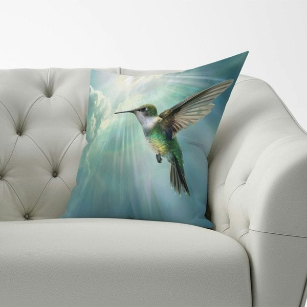 Warren Reed Hummingbird In A Beautiful Sky Cushions