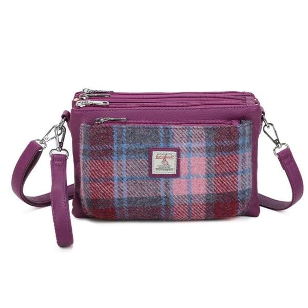 Love EMVY Signature Tweed Collection 3-Zip Crossbody Bag – Genuine Harris Tweed Wool Fabric
