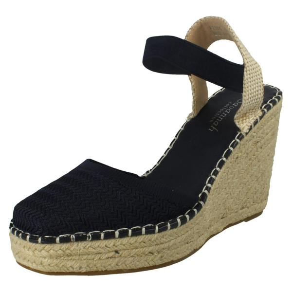 Savannah Ladies Savannah High Wedge Espadrille Slip On Summer Shoes Sandals F2305