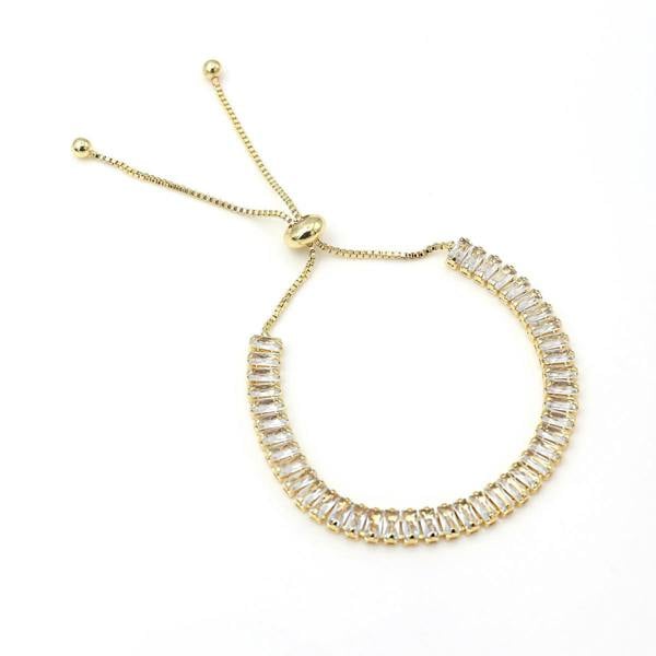Say It With Emerald Tennis Adjustable Bracelet - Yellow Gold