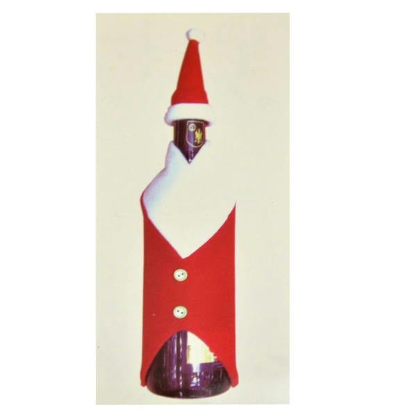 1 Pack Christmas Santa Suit Wine Bottle Cover for Festive Table Decoration image 1