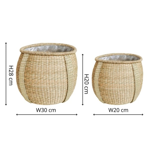 Ivyline Pando Seagrass Basket Natural Set of 2