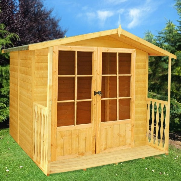 Shire Alnwick 7x7 12mm interlock Clad wooden Summerhouse - Best Shed