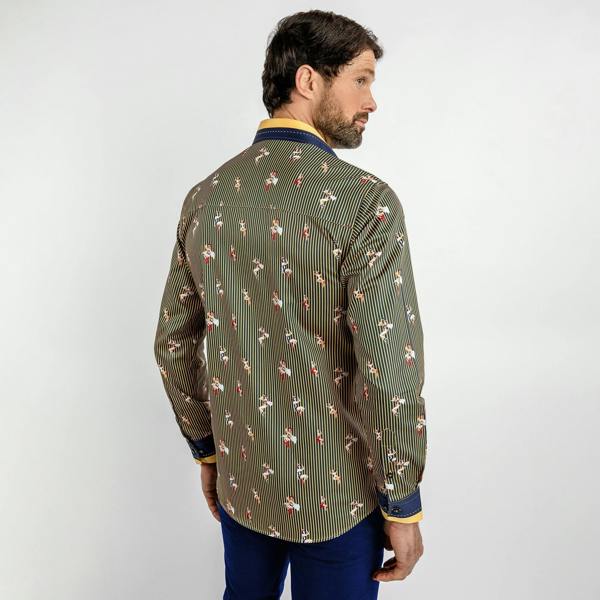 PIN UP GIRL FIREFIGHTER PRINT SHIRT - Premium Men's Patterned Shirt by Claudio Lugli | Bold Design, Tailored Fit, Best Printed Shirts