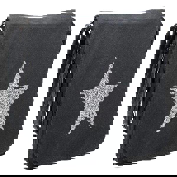 Love EMVY Staremvy Glitter Star Canvas Flapover Satchel