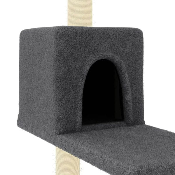 Berkfield Cat Tree with Sisal Scratching Posts Dark Grey 95 cm