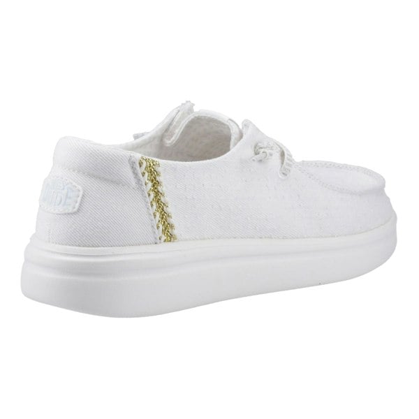 HEYDUDE Wendy Rise Perf Canvas Polyester Blend Women's White Moccasins Shoes