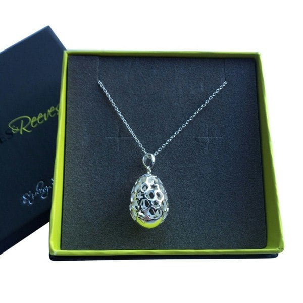 Sterling Silver Filigree Egg Pendant - Reeves & Reeves