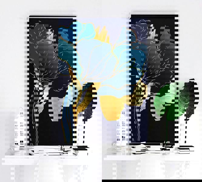 Living room artwork | set of 3 Teal wall art prints