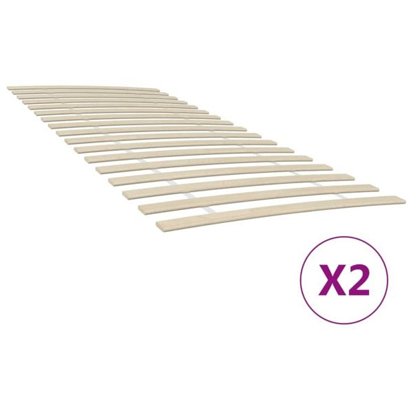 Berkfield Slatted Bed Bases with 34 Slats 2 pcs 90x200 cm