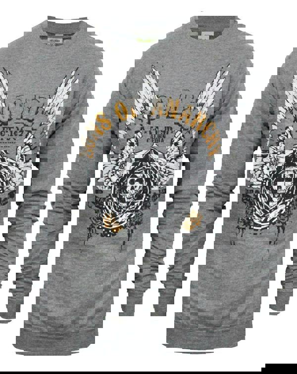 Sons of Anarchy Mens Grey Winged Reaper Graphic Sweatshirt