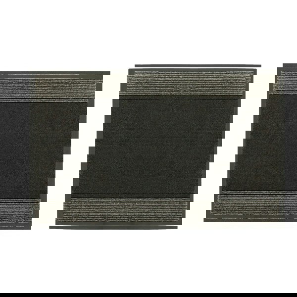 JVL Miracle Machine Washable with Stripes Barrier Mat, 40x60cm, Charcoal