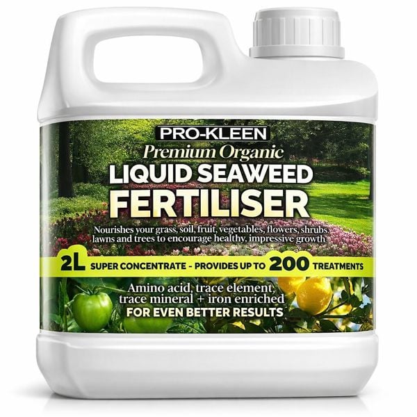 ProKleen Pro-Kleen 2L Liquid Seaweed Fertiliser Ascophyllum Seaweed Extract for Grass Vegetables Fruit Flowers Shrubs Lawns & Trees