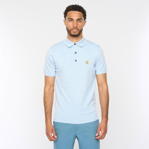 Gabicci V54GK04 Mens Jackson Short Sleeve Plain Knitted Polo Gabicci Vintage - AZURE