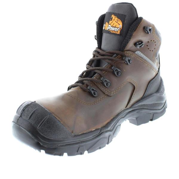 U-Power Greenland S3 Brown Leather Lace Up Metal Free Toecap Safety Boots