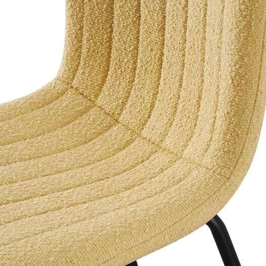 Set of 2 Teddy Faux Fur Stitched Design Dining Chairs Bella