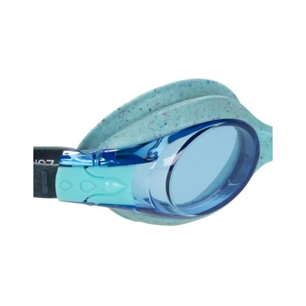 Fashy Spark I junior swim goggles with blue speckles, clear lenses, and adjustable head strap
