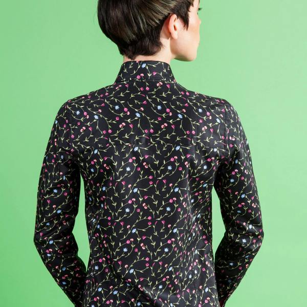 BLACK FLORAL MEDLEY WOMENS SHIRT - Premium Men's Patterned Shirt by Claudio Lugli | Bold Design, Tailored Fit, Best Printed Shirts