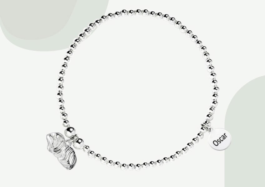 Long-Haired Guinea Pig Silver Ball Bead Bracelet - Personalised - MYLEE London