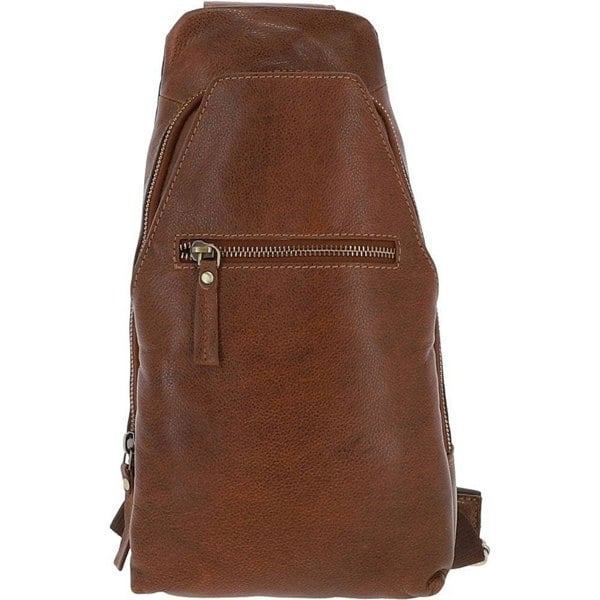 Real Leather Three Pocket Sling Bag: M-53
