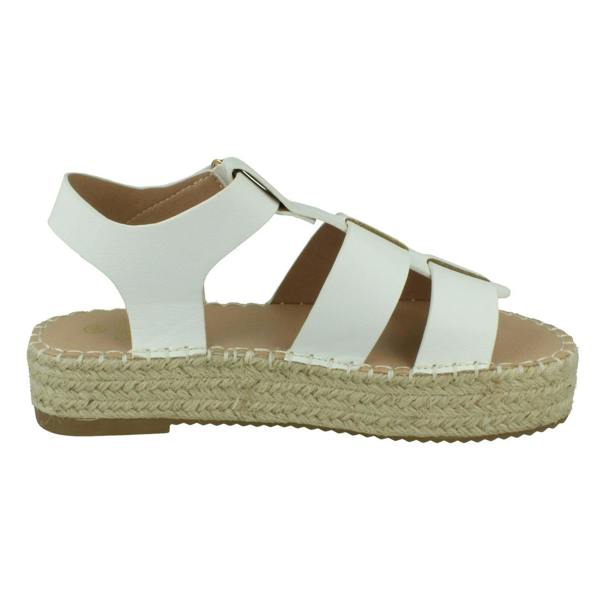 Down to Earth Ladies Down to Earth Gladiator Platform Espadrille with Ankle Strap F12084