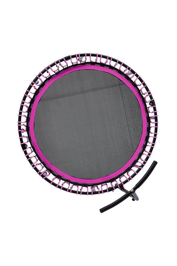Living and Home 48in Bungee Cords Foldable Round Pink Trampoline with Adjustable T-Handle Bar