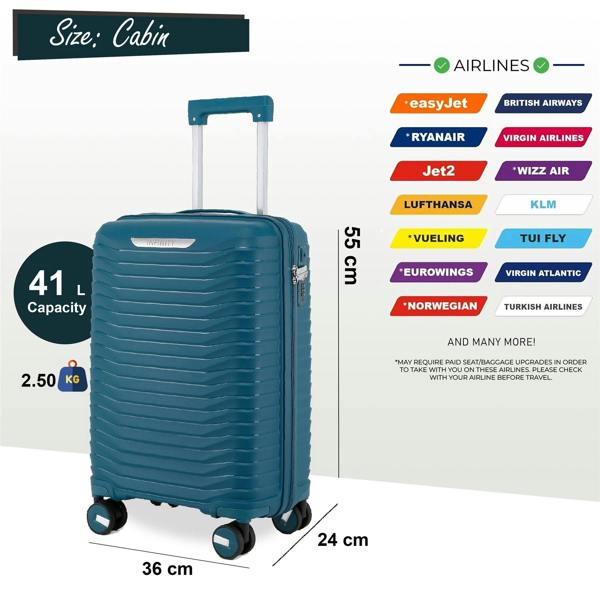 Infinity Luggage Hard Shell Suitcase Cabin TSA Luggage Travel Set