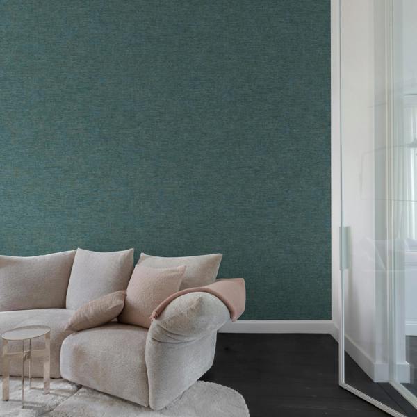 Grandeco Boutique Dakota Natural Texture Luxury Weight Embossed Wallpaper, Teal