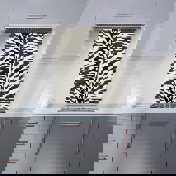 Warren Reed - Designer White Tiger Print Kitchen Splashback