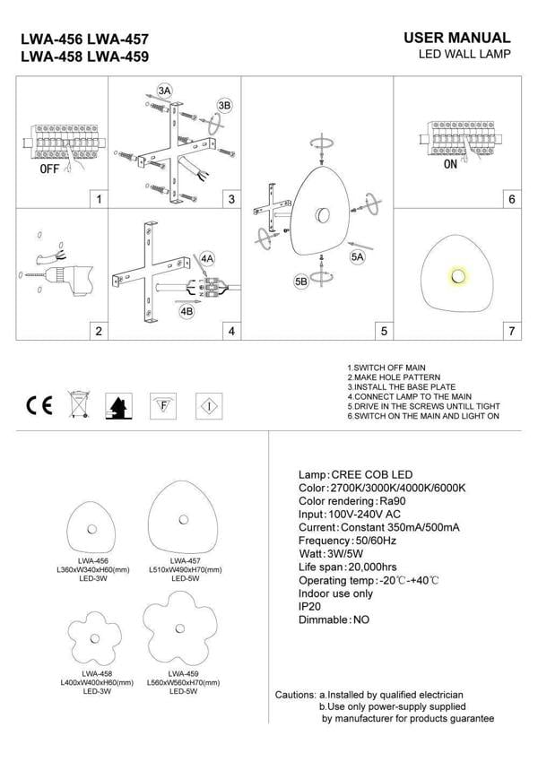 Modern internal wall light installation guide