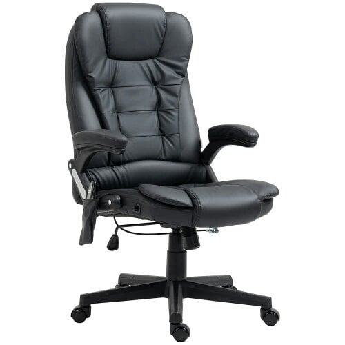 Bobobiy 6-Point Massage Office Chair with Seat Heated, 360, Black