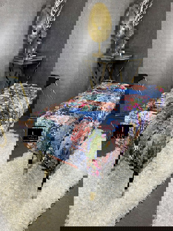 ISTOOLS Demask Upholstered Footstool Ottoman – Handmade Stylish Seating