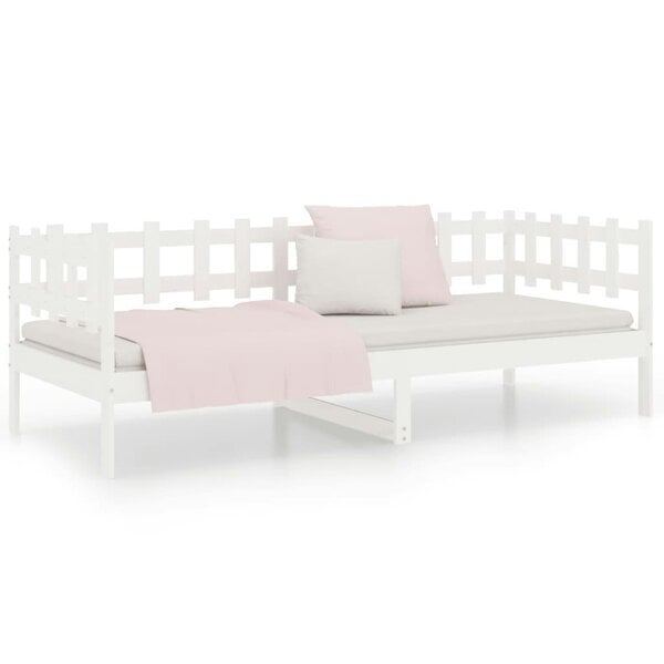 Berkfield Day Bed White 90x200 cm Solid Wood Pine