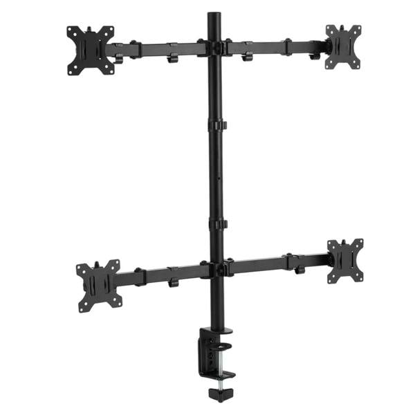 Havendro Carbon Steel Quad Monitor Stand, Adjustable 4-Screen Mount for 14-28" Displays