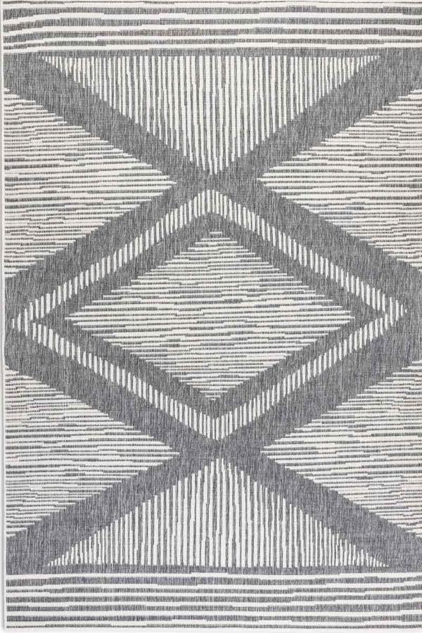 Hanse Home Reversible Indoor & Outdoor Grey Rug – Rhombus Design