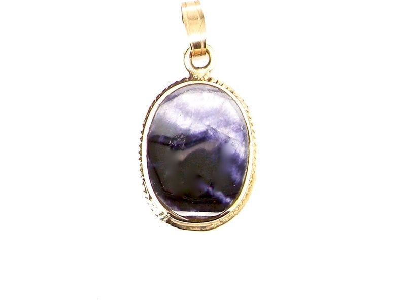 blue john 9 carat gold pendant