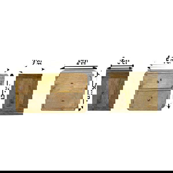 Artisan Furniture Solid Wood Oak-ish 2 Drawer Floating Bedside Table