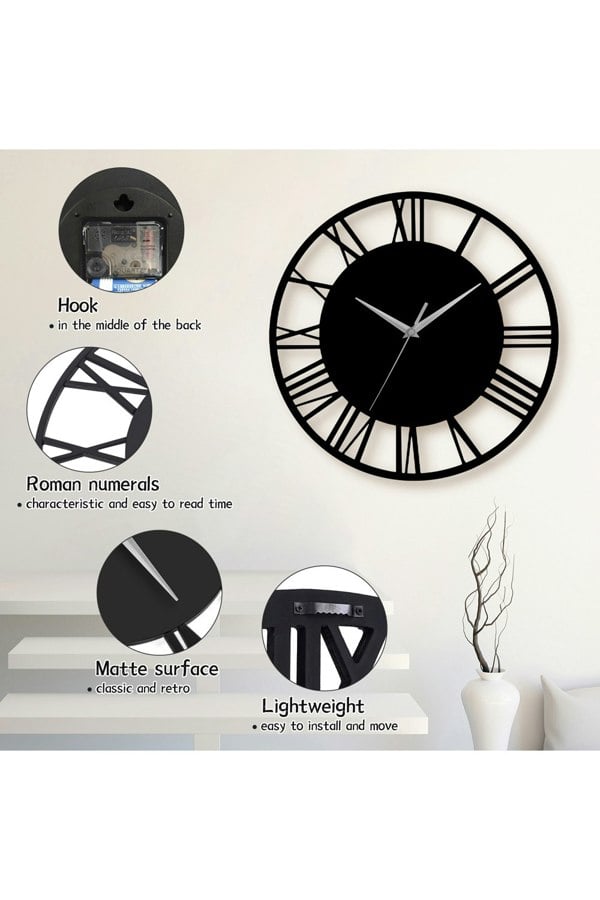 Living and Home D30Cm Spataro Silent Wall Clock