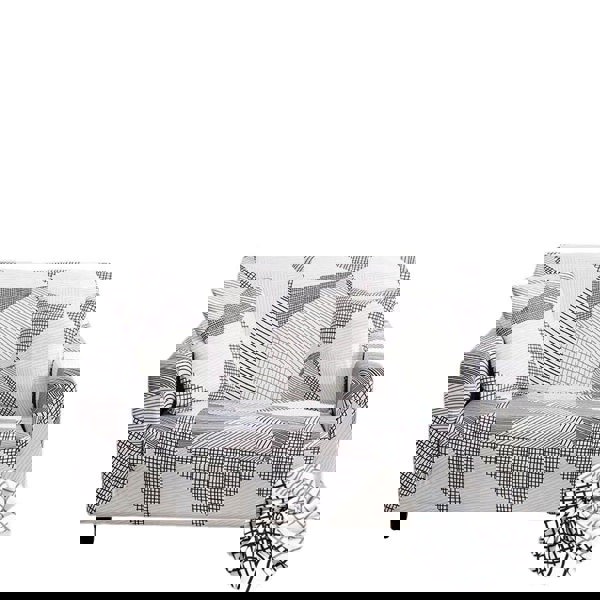 Anyhouz Anyseat 2 Seater Sofa Cover White Geometric Style and Protection For Living Room Sofa Chair Elastic Stretchable Slipcover