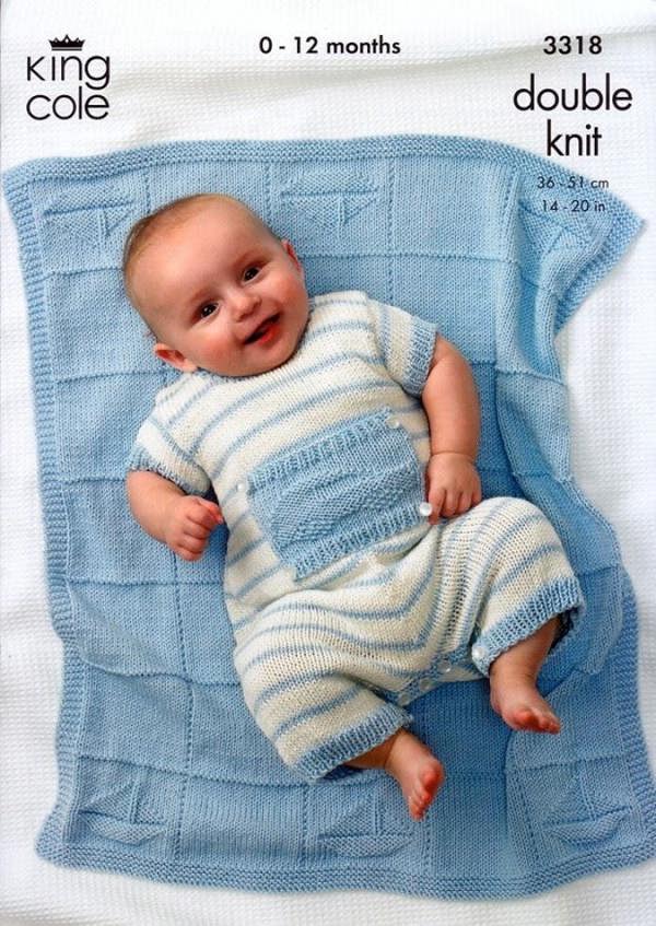King Cole Bamboo Cotton Knitting Pattern 3318, Blankets, Trousers, Jumpsuits, Socks, Tops, Sweaters for Baby, New Born - 12 Months - Intermediate