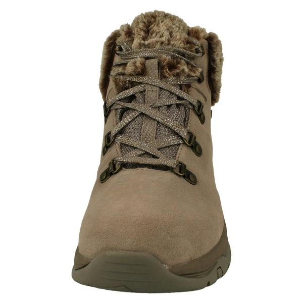 Skechers Ladies Skechers Faux Fur Cuffed Waterproof Ankle Boots Falls Finest 167178