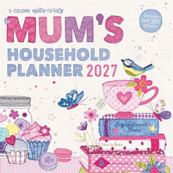 Mum's Fabric Household Family Planner 2027, Family Planners, Month To View, Family, Gift