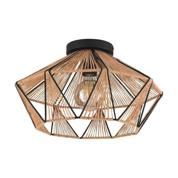 EGLO Adwickle Black/Natural Ceiling Light