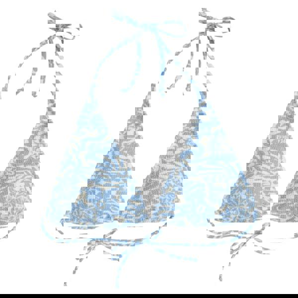 Animal Womens/Ladies Iona Printed Halter Neck Bikini Top - Light Blue - 