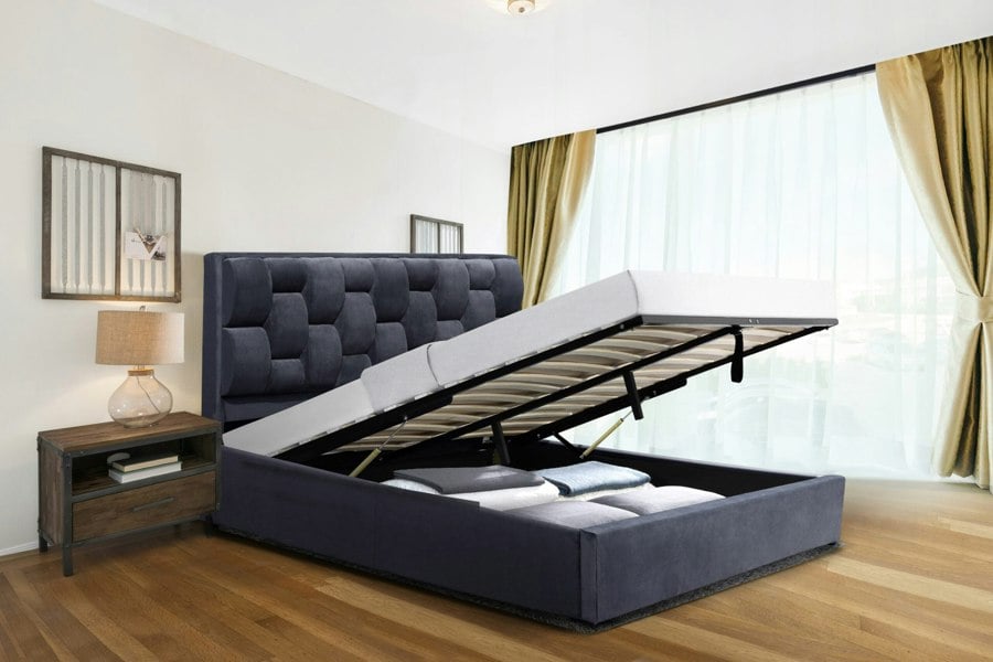 Comfy Living Wellington Plush Velvet Ottoman Bedframe